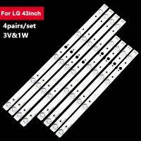 4คู่/เซ็ต L:500มม. R:450มม. ไฟด้านหลังทีวีแท่ง LED สำหรับ LG 43นิ้ว A4330300104L74CREV1.0 43UJ620V 43UJ6200 43UJ630 43UJ620 43UJ630V