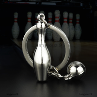 langyouzi9 Creative Alloy Bowling Ball จี้รถพวงกุญแจกระเป๋าเครื่องประดับพวงกุญแจ