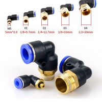 PL pneumatic connector 4mm-12mm hose OD 1/8 "1/4" 3/8 "1/2" male pneumatic thread tube elbow connector tube Air Push In mount Hand Tool Parts Accessor