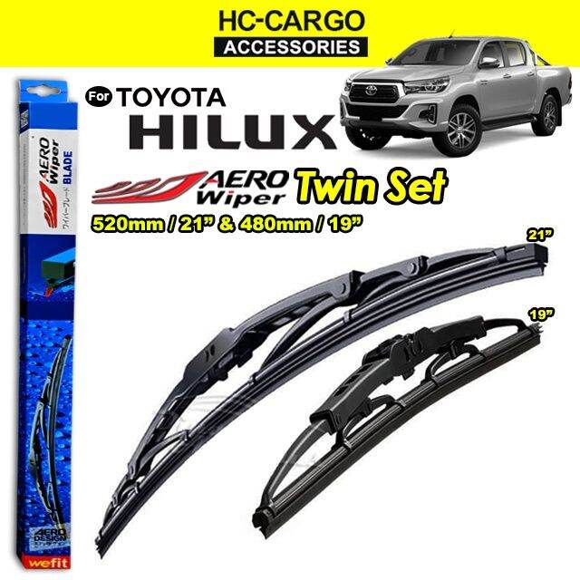 Toyota Hilux Aero Wiper (AW) Blade 1 PAIR ECONOMY TWIN Set (UHook Type
