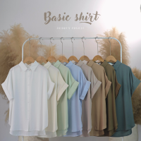 BASIC SHIRT เสื้อเชิ๊ตผ้าเบา แขนพับมีให้เลือก 8 สี