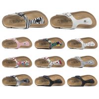 《Good childhood》 Casual Soft Cork Flip Flops ผู้หญิงผู้ชายฤดูOrdinary peopleรองเท้าแตะชายหาดรองเท้าแตะสไลด์หัวเข็มขัดชายหญิงคู่บ้านนอกรองเท้า Zapatilla