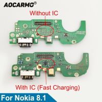 Aocarmo สําหรับ Nokia 8.1 USB Charger Dock ขั้วต่อพอร์ตชาร์จเร็วไมโครโฟนไมโครโฟน TA-1131 X7 Flex Cable Circuit Board