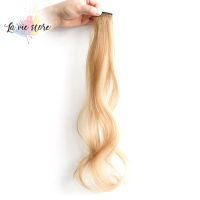 [La vis] Colorful Clips on Hair Extension Piece Long Curly Wig High Temperature Wire Fashion Party Highlight Synthetic Hairpiece