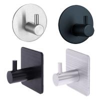 ◇♙ Aluminum Alloy Black Robe Hook Wall Hook Towel Hook For Bathroom Coat Self Adhesive Rustproof Hook Hanger For Kitchen Hardware