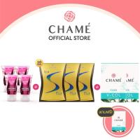 CHAME Anti-Cellulite Gel 40 ml  ชาเม่ แอนตี้-เซลลูไลท์เจล 4 หลอด + CHAME Sye S Plus ชาเม่ ซาย เอส พลัส (10 ซอง) 3 กล่อง + CHAME V-COL วี-คอล 2 กล่อง แถมฟรี!  CHAME V-COL วี-คอล 1