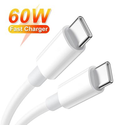 60W PD Type C to Type-C Fast Charger Cable For Huawei Samsung Xiaomi Redmi Poco Phone Charging USB-C Data Cable Wire Accessories Wall Chargers