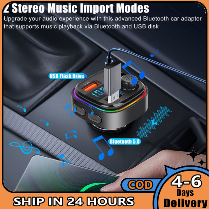 เครื่องส่งสัญญาณ-fm-สำหรับ-c26-อุปกรณ์โทรแบบแฮนด์ฟรี5-0ที่ชาร์จแบตในรถเครื่องเล่นเพลง-mp3แบ็คไลท์-rgb-เครื่องส่งสัญญาณ-fm-สำหรับบลูทูธสำหรับรถยนต์