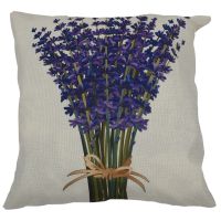 Lavender Flax Pillow Case Car Sofa Bed Waist Throw Cushion Covers Home-Decor 18 inch A bouquet of lavender