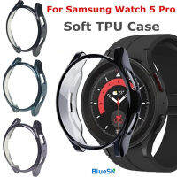 BLUESN Soft TPU เคสสำหรับ Samsung Galaxy Watch 5 Pro 45มิลลิเมตรครึ่งแพ็คกลวงป้องกันหน้าจอกันชนบน Galaxy Watch5 Pro ปกเชลล์