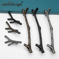 VARMSTUGA Tree Branch Rural Furniture Handle Black Silver Cabinet Knobs and Handles Kitchen Pulls Drawer Knobs 96mm 128mm Door Hardware