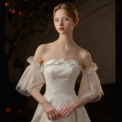 ∏ WG081 Exquisite Wedding Bridal Gloves Soft Tulle Hollow Lace White Brides Bridesmaid Cuff Women Marriage Accessories