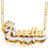 ┅▼✎  Personalized Name Necklace With Gold Nameplate Color Pendant Jewelry
