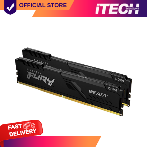 KINGSTON HYPER X FURY BEAST 16GB DDR4-3200MHZ RGB (2*8GB) W/ HEATSINK ...