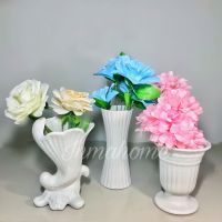 ? แจกัน เนื้อทราย แจกันเซรามิกสีขาวมุก l Pure White Ceramic Vases l เซรามิค l แจกันสีขาว l แจกันสวยๆ