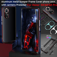 เคสกันกระแทกสำหรับ Huawei Honor 60 Pro เคสโทรศัพท์กรอบกันชน50 Case โลหะอลูมิเนียม + ตัวป้องกัน Carmera