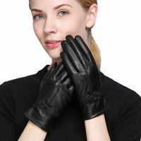 20212021 womens genuine leather gloves sheepskin gloves fashion female windproof gloves autumn and winter mittnes
