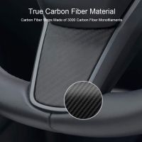 Steering Wheel Trim Sticker For Tesla Model 3 Model Y Real Carbon Fiber Cover Frame True Carbon Interior Modification 2017-2022