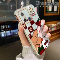 Chenyyka เคสสำหรับ Xiaomi Redmi 12C Redmi A1 Redmi S2การ์ตูนกระต่ายโชคดีเคสหรูหราชุบกันกระแทกลายขอบเคสโทรศัพท์แฟชั่นเคสซิลิโคนคลุมทั้งหมดป้องกันเลนส์กล้อง