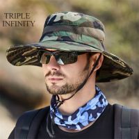 Outdoor Fisherman Bucket Hat Casual Jungle Climbing Fishing Hiking Hat Camouflage Foldable Breathable Mens Panama Hat Sun Cap