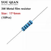 10PCS 3W Metal Film Resistor 1 Power Resistor 0.1 10M 2 3.3 4.7 10R 47 68 100 220 360 470 Ohn 1K 2.2K 10K 22K 47K 4.7K 100K 1M