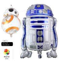 ลูกโป่ง BB8 R2D2หุ่นยนต์สตาร์วอร์สขนาด27นิ้ว,สินค้าสำหรับงานเลี้ยงวันเกิดของเด็กวัสดุตกแต่งฟิล์มอะลูมิเนียมปาร์ตี้บอลลูนต้องการตกแต่งวันเกิดบ้านวัสดุตกแต่งงานเลี้ยงบอลลูนครบรอบ