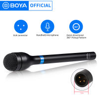 Original BOYA BY-HM100 Omni-Directional Wireless Handheld Dynamic Microphone XLR Long Handle for ENG Interviews News Gathering