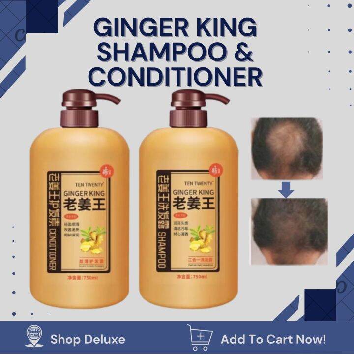 EFFECTIVE Ginger King Hair Shampoo & CONDITIONER 750ML Antihair Loss Ginger Oil Control Anti