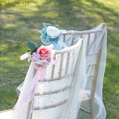 Letabitha เก้าอี้เทียมด้านหลังลายดอกไม้ไม่เคยดอกกุหลาบสำหรับงานแต่งงานงานเลี้ยงหรือของตกแต่งงานเลี้ยงต้อนรับ