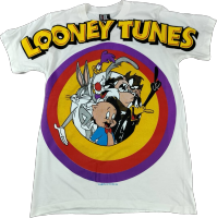 เสื้อยืดOVPสีขาว ลูนีย์ทูนส์การ์ตูนส์ (Looney Tunes Cartoons)