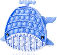 【LZ】◐  Blue Shark Boy Pop Fidget Toy whale Push Bubble Popping Sensory Stress Relief Toy Fish Cool Fidget Popper for Kids