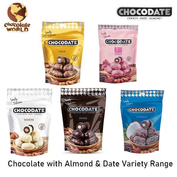 Chocodate Chocolate with Almond & Date Variety Range 100g (Made in UAE ...
