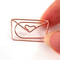 10pcs/set Metal Creative Paper Clips rose gold Letter Notes DIY Bookmark Binder Photos Tickets  Paper School Office   Stationery Clips Pins Tacks