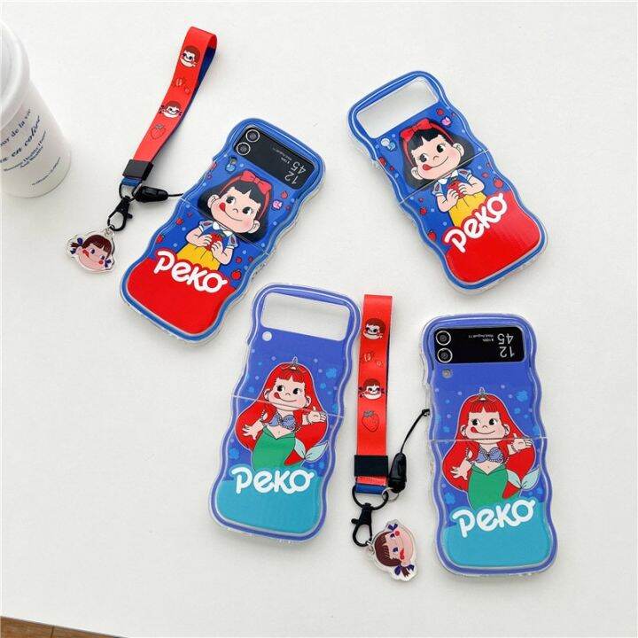 cartoon-candy-girl-lanyard-phone-case-for-samsung-galaxy-z-flip-5-4-3-protective-back-cover-for-zflip3-zflip4-zflip5-case-shell-phone-cases