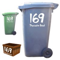 Wheelie Bin ตัวเลขสติกเกอร์ Custom House จำนวนและ Street ชื่อถังขยะถังขยะ Wheelie Bin Decals ไวนิล HY1996