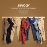 Simwood Brand Spring Summer New Fashion 2022 Slim Straight Men Casual Pants 100 Pure Cotton Man Trousers Plus Size KX6033