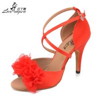 hot【DT】 Ladingwu New Ballroom Shoes Soft Bottom Latin Woman  Heel 6/7.5/8.5/10cm