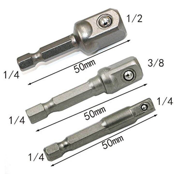 hh-ddpjchrome-vanadium-steel-socket-adapter-set-hex-shank-1-4-3-8-1-2-extension-drill-bits-bar-set-power-tools-tf003