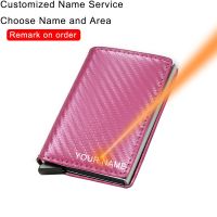 hot！【DT】☃  2023 Wallets Carbon Credit Card Holder Wallet Men Leather Personalized Rfid Anti thief Money Purse
