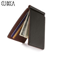 CUIKCA South Korea Style Money Clips Business ID Credit Card Cases Uni Mini Wallet Purse Slim Leather Wallet Solid Color