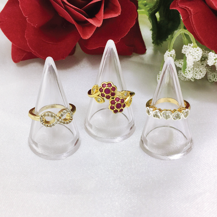 แหวนทอง-แหวนพลอย-แหวนทองประดับพลอย-ทำจากทองเหลือง-เรียบหรู-ใส่ได้ทุกโอกาส-รูปถ่ายจากสินค้าจริง