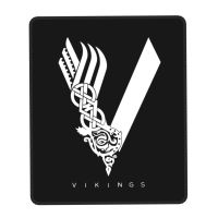 Vikings V Logo Mouse Pad with Locking Edge Square Gamer Mousepad Non Slip Rubber Valhalla Odin Ragnar Lothbrok Computer PC Mat