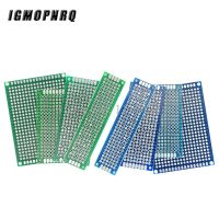 4pcs 5x7 4x6 3x7 2x8 ซม. 5 * 7 4 * 6 3 * 7 2 * 8 คู่ด้านทองแดงต้นแบบ pcb Universal Board แผ่นถ้ําแผงวงจร