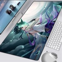 Xiao Mousepad Large Custom HD keyboard pad Desk Mats MousePads Genshin Impact Xiao Natural Rubber Anti-slip Office Desktop Mouse Pad