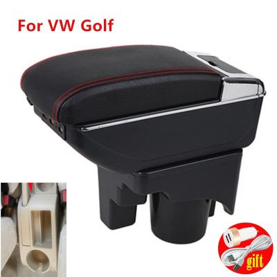 สำหรับ VW Golf V ที่วางแขน V สำหรับ VOLKSWAGEN GOLF 5 MK5 V GOLF 6 MK6 VI กล่องเก็บของตรงกลางที่เท้าแขนในรถภายในพร้อมไฟ LED USB