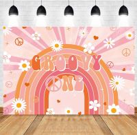 Photography Background Groovy One Boho Rainbow Girls 1st Birthday Party 70 39;s Daisy Hippie Decor Backdrop Photo Studio