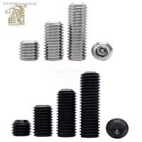 ❆☄ↂ 50pc M2 M2.5 M3 M3.5 M4 M5 M6 DIN916 304 stainless Black grade 12.9 steel Hex Hexagon Socket Allen Cup Point Grub Screw Set Bolt