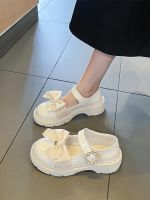 ☎ French style Mary Jane leather shoes women 2023 new spring bowknot white thick bottom with skirt Japanese style jk shoes