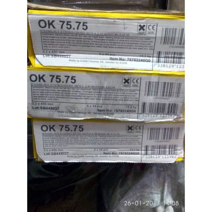 Kawat Las ESAB OK 75.75 Diameter 3,2mm AWS E 11018G Lazada Indonesia