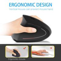 Left-Handed Mouse Rechargeable Ergonomic Vertical Mice with USB Receiver for PC 667C Basic Mice